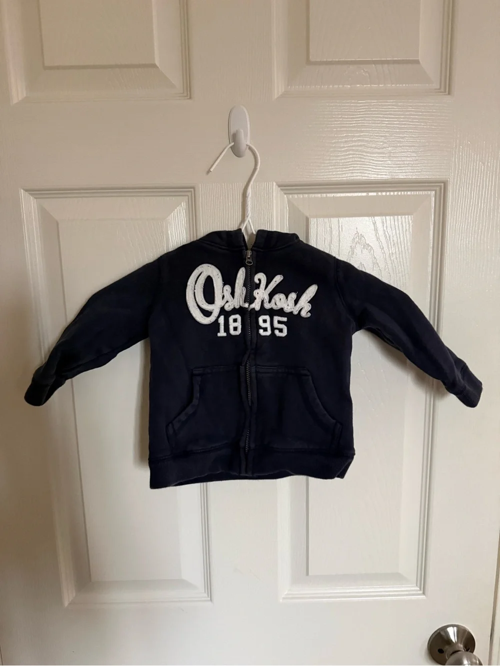 OshKosh B'gosh Navy Hooded Zip Sweatshirt with White Logo